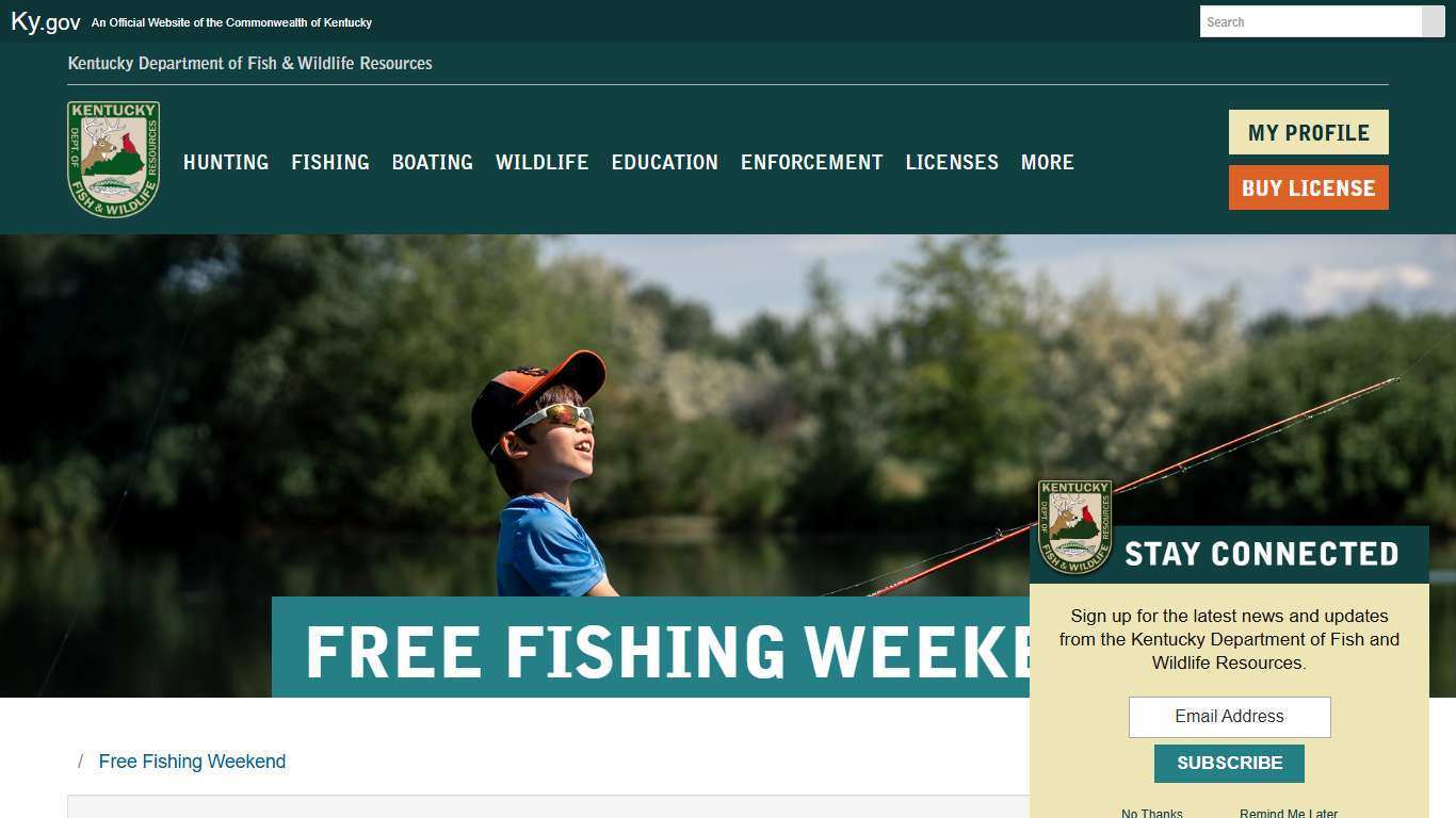 Free Fishing Weekend - Kentucky Department of Fish & Wildlife